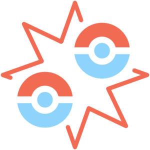 Two Pokeballs being thrown at each other